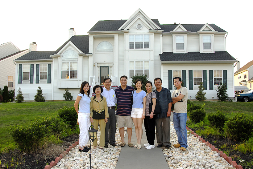 In front of chị Mai's house
