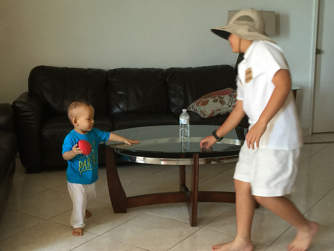 William loves to run around the table  with Danny
