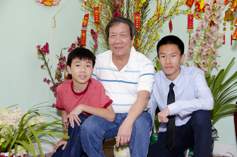 Uncle Ninh and his children: Ringo and Oscar Nguyễn
